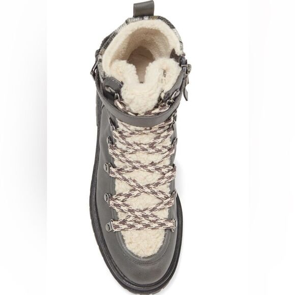 BNIB Sam Edelman Gray Faux Shearling Boot Sz 9.5 - Picture 5 of 7